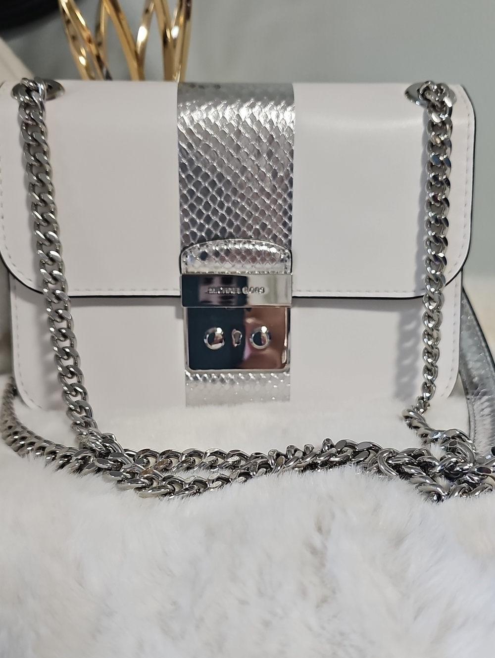 Michael Kors White Sloan Editor Crossbody